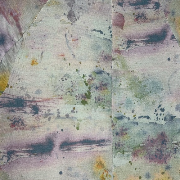 Free People - High Jump Fun Watercolor Pattern Mock Neck Blouse Size Medium - Picture 10 of 10